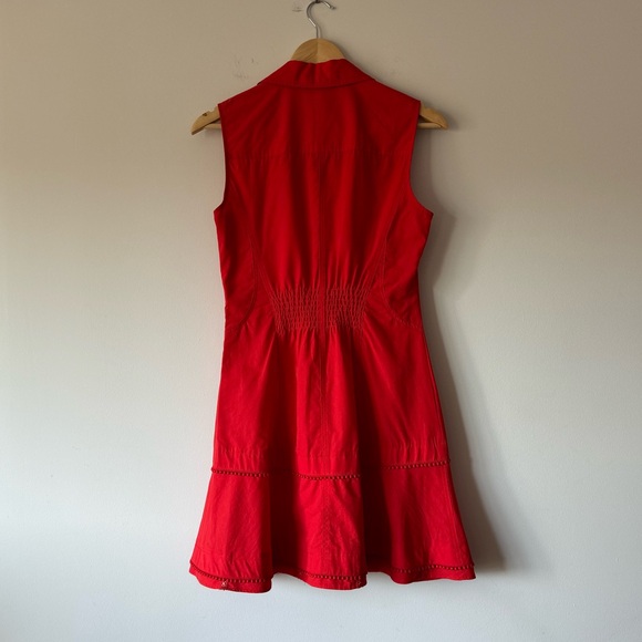 Derek Lam 10 Crosby Santina Mini Sleeveless Ruched Poplin Shirtdress - Picture 8 of 16